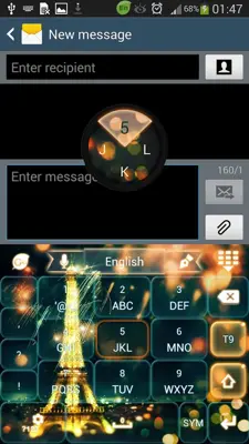 GO Keyboard Eiffel Paris Glow android App screenshot 0