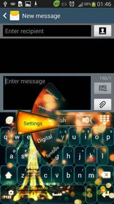 GO Keyboard Eiffel Paris Glow android App screenshot 2